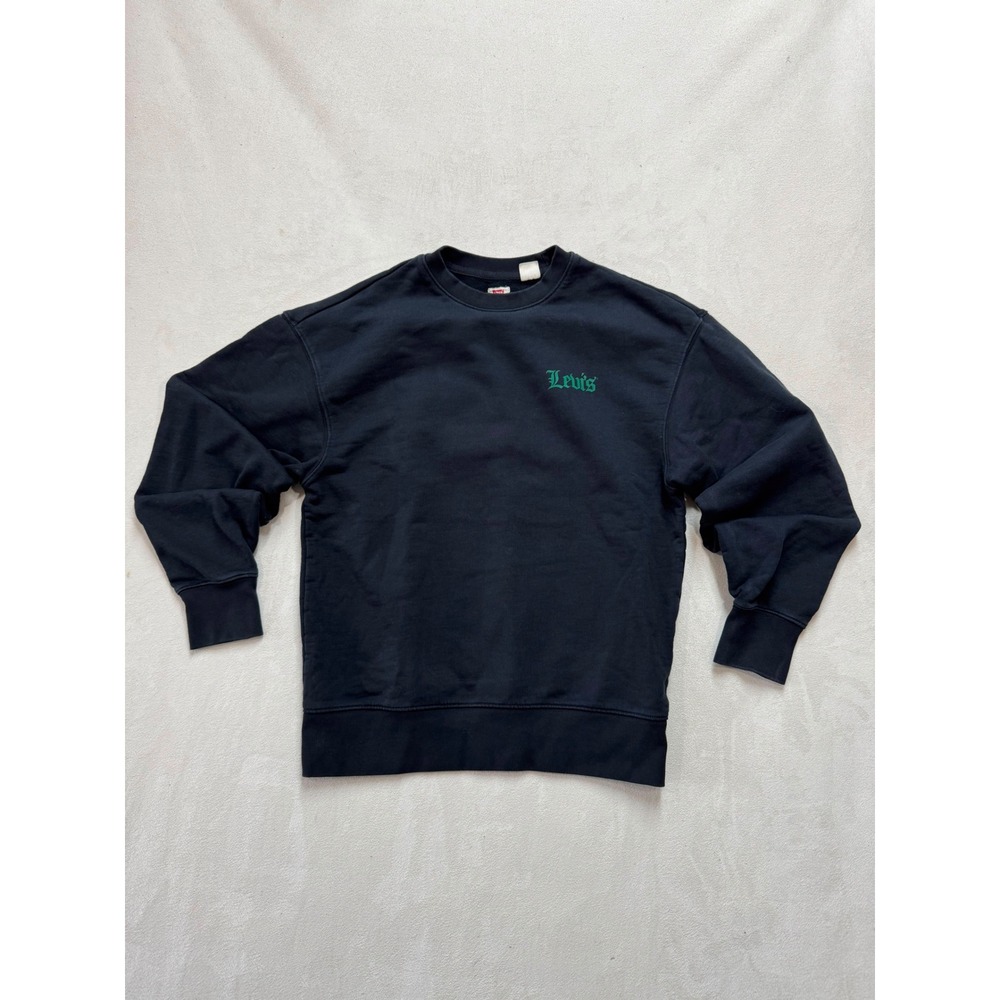 Levis Relaxed Fit Sweatshirt Black Team Spirits Skeleton Graphic Mens Small